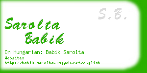 sarolta babik business card